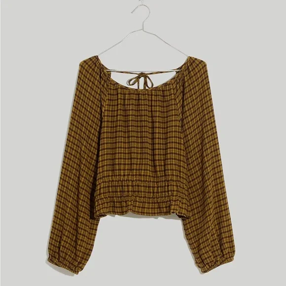 Tie-Back Cutout Top in Plaid - Picture 4 of 8